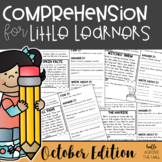 First Grade Reading Comprehension | October Comprehension 1st