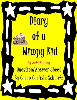 Preview of Comprehension Questions: Diary of a Wimpy Kid #1