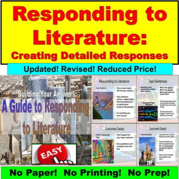 Preview of Literature Response: Answering Critical Thinking Questions