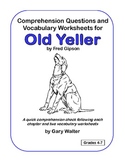 Comprehension Questions and Vocabulary Worksheets for Old Yeller