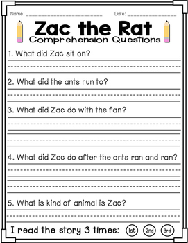 50+ Fiction Comprehension Questions worksheets for Kindergarten on Quizizz