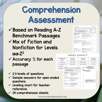 Preview of Comprehension Questions for RAZ Benchmark Passages-Sample Pack