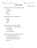 Comprehension Quiz for Turkey trouble by Wendy Silvano