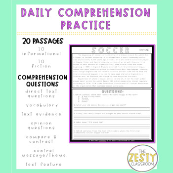 Preview of Comprehension Reading Activities