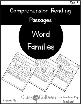 Preview of Comprehension Reading Passages Set 2: Word Families - NO PREP!