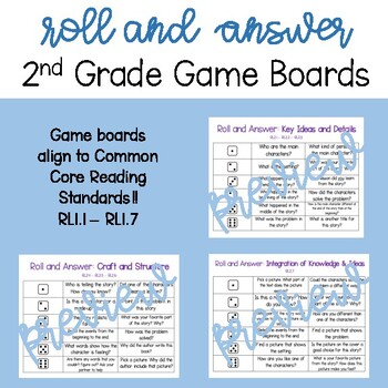 Preview of Comprehension Roll & Answer Game - Second Grade