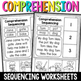 Comprehension Sequencing Worksheets - CVC, Digraphs, CVCC,