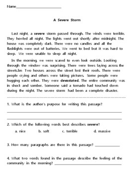 Comprehension Sheets for 1st and 2nd grade - 4 pages by With Children ...