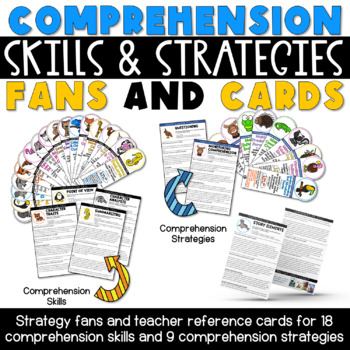 Preview of Comprehension Skills and Strategies Fans and Cards