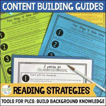 Preview of Reading Comprehension Strategies Content Building Guides: PLC Planning Tools
