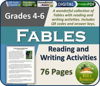Preview of Fables Close Reading Comprehension and Writing - Print and Digital Versions