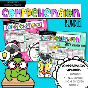 Preview of Comprehension Strategies PowerPoint slides & Passages | THE BUNDLE |