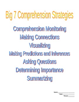 Preview of Comprehension Strategies - worksheet