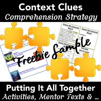 Preview of Context Clues Teacher Task Cards: Cross-Curricular 40 Cards Grades 1-6  FREE