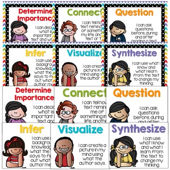 Reading Comprehension Strategy Posters by Tess the Krafty Teacher