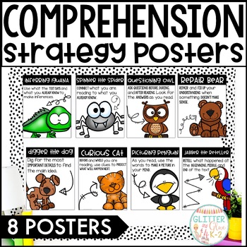 Preview of Comprehension Strategy Posters - Includes 8 Posters