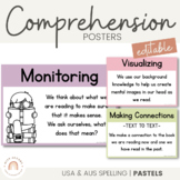 Comprehension Strategy Posters | PASTELS | Muted Rainbow C