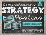 Comprehension Strategy Posters Burlap and Chalkboard