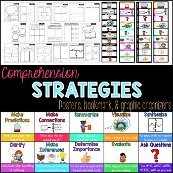 Preview of Comprehension Strategy Set: Posters, Bookmarks, and Graphic Organizers