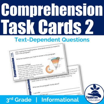 Preview of Comprehension Task Cards 3rd Grade (Informational)