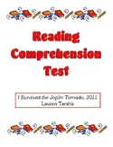 Comprehension Test - I Survived the Joplin Tornado 2011 (Tarshis)