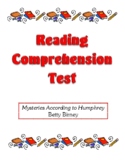 Comprehension Test - Mysteries According to Humphrey (Birney)