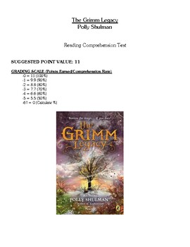 Comprehension Test The Grimm Legacy Shulman By The Sobczak Shop