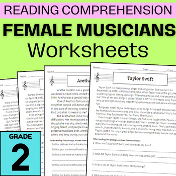 Preview of Comprehension: Women's History Musicians - Grade 2