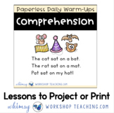 Comprehension Word Family Stories - Paperless Daily Warm U