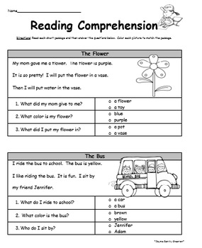 Preview of Comprehension Worksheets