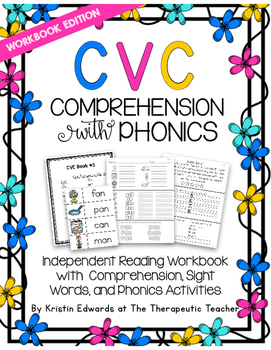 Preview of Comprehension and Phonics CVC- Workbook Edition
