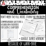 Comprehension and Vocabulary Pack for Because of Winn-Dixi