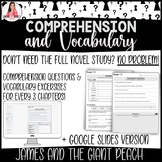 Comprehension and Vocabulary Pack for James and The Giant 