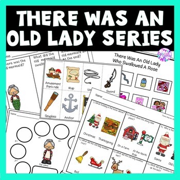 Preview of There Was An Old Lady Who Swallowed a Worm, Frog, Shell and Pirate Series