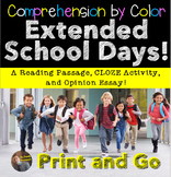 Comprehension by Color- "Extended School Day" Article and 