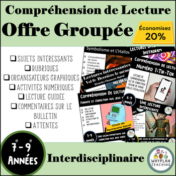 Preview of Dix Compréhensions de Lecture - Offre Groupées - en Français - French