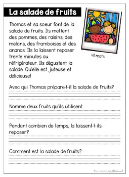 Compréhension de courts textes - Été FRENCH SUMMER SHORT TEXTS | TPT