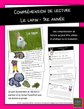 Preview of Compréhension de lecture – Le lapin – 1re année [In French]
