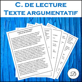 Compréhension de lecture - Texte argumentatif / French Reading ...
