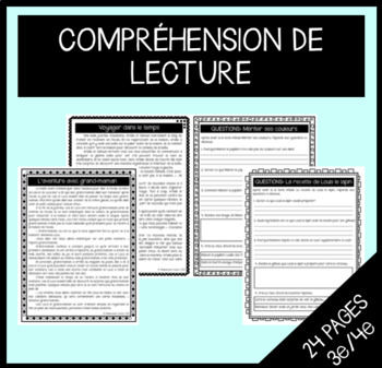 Preview of Compréhension de lecture: Textes et questions