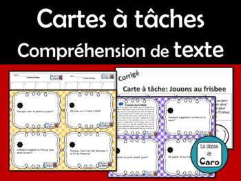 ComprÃ©hension de texte - Cartes Ã  tÃ¢ches - Jouons au frisbee