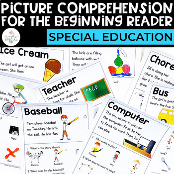 Preview of PICTURE Comprehension Worksheets | Special Education