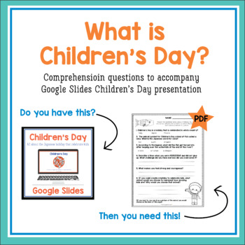 Preview of Comprehension questions to accompany Childrens Day Google Slides presentationChi