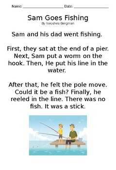 Comprehension story - Fishing by Neoshea Goering