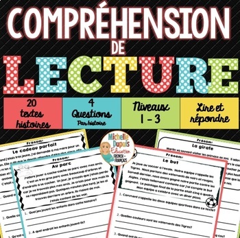 Preview of French Reading Comprehension Worksheets - Compréhension de lecture en français