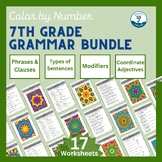 Comprehensive 7th Grade Grammar Skills - Color by Number Bundle