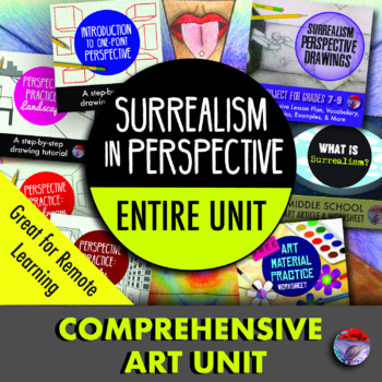 Preview of Comprehensive Art Unit: Surrealism In Perspective - Print & Digital (Save 20%)