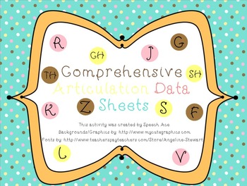 Preview of Comprehensive Articulation Data Sheets