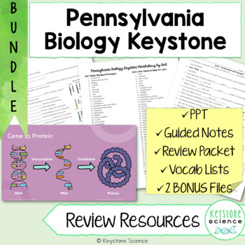 Preview of Comprehensive Biology Keystone Review BUNDLE PowerPoints, Guided Notes, Packet