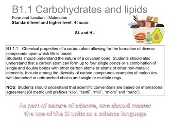 Preview of Comprehensive Carbohydrates and Lipids IB DP 2025 new syllabus kit: Presentation